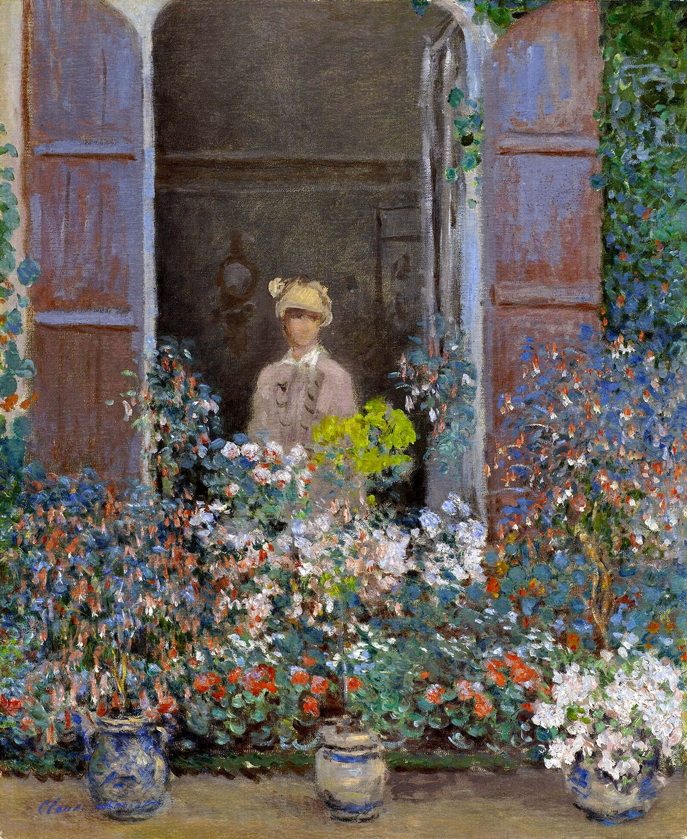 Camille Monet at the Window, Argentuile 1873